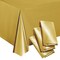 3 Pack Gold Plastic Tablecloths for Rectangle Tables, Disposable Table Covers for Wedding, Birthday, Baby Shower (54 x 108 In)